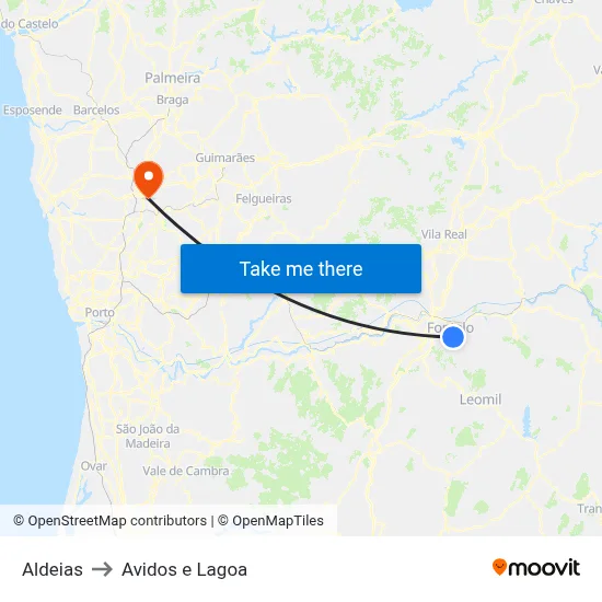 Aldeias to Avidos e Lagoa map