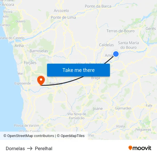 Dornelas to Perelhal map