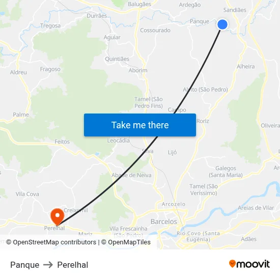 Panque to Perelhal map