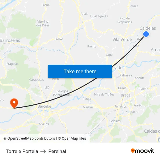 Torre e Portela to Perelhal map