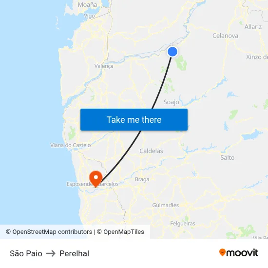 São Paio to Perelhal map