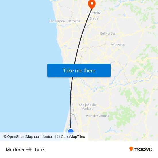 Murtosa to Turiz map