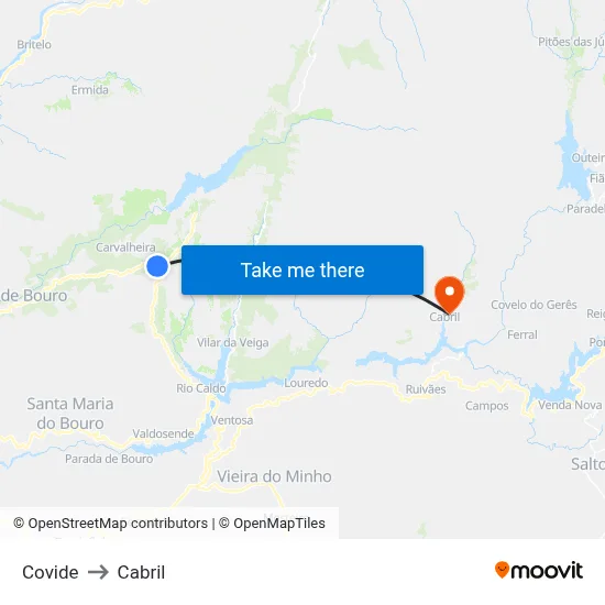 Covide to Cabril map
