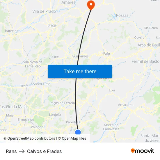 Rans to Calvos e Frades map