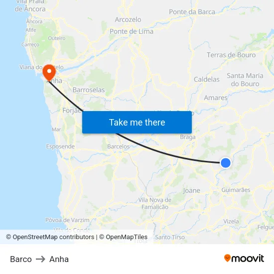 Barco to Anha map
