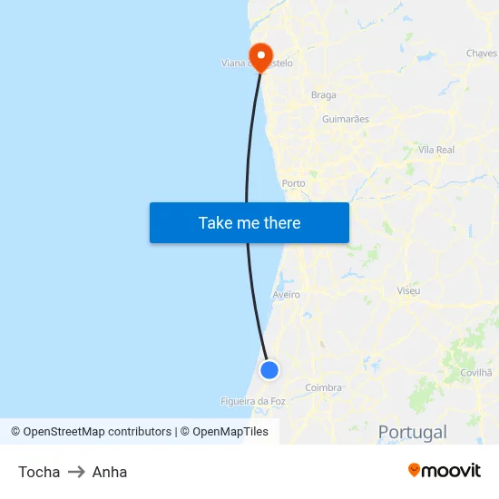 Tocha to Anha map