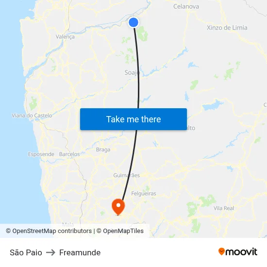São Paio to Freamunde map