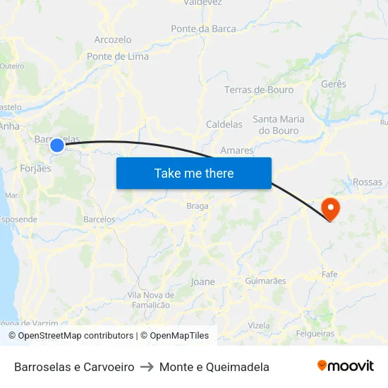 Barroselas e Carvoeiro to Monte e Queimadela map