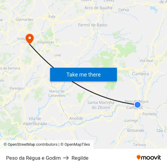 Peso da Régua e Godim to Regilde map