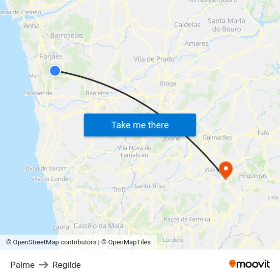 Palme to Regilde map