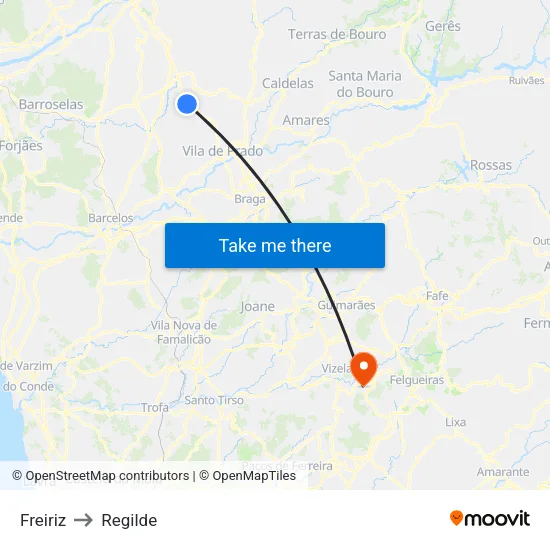 Freiriz to Regilde map