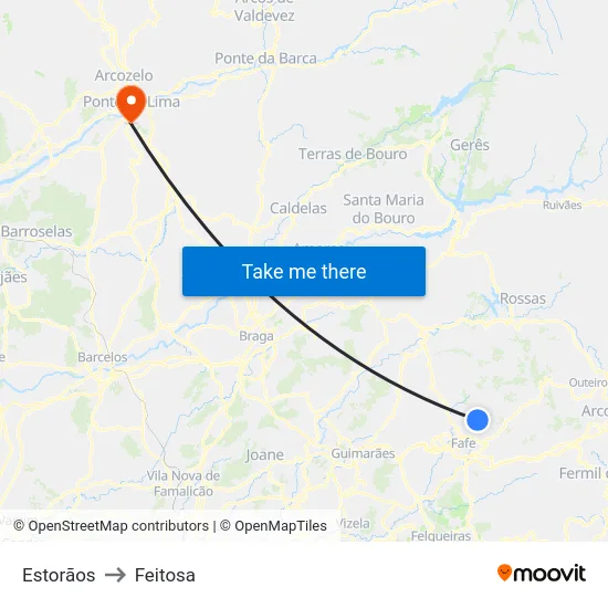 Estorãos to Feitosa map