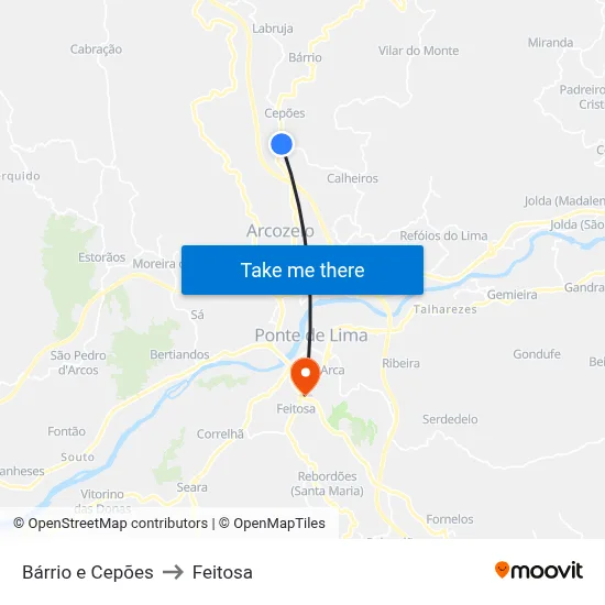 Bárrio e Cepões to Feitosa map