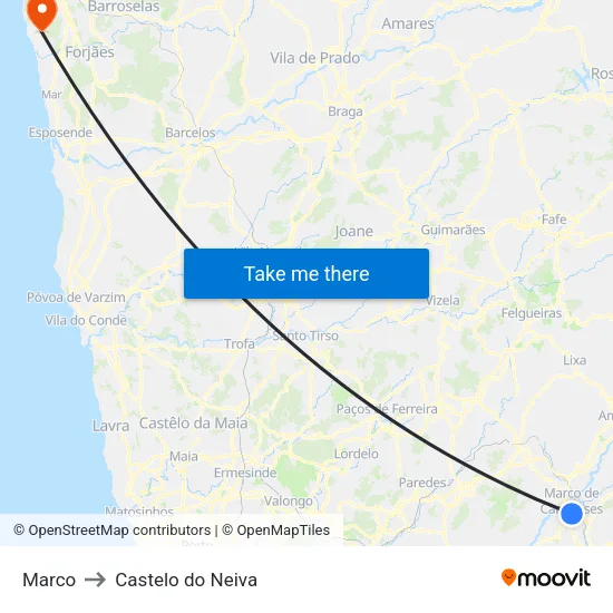 Marco to Castelo do Neiva map