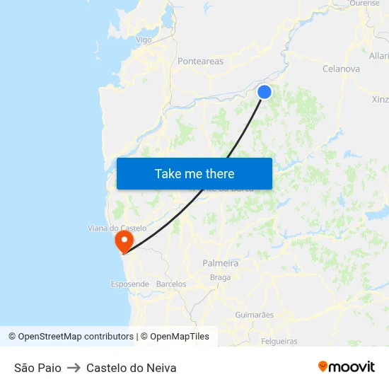 São Paio to Castelo do Neiva map