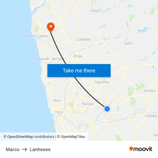 Marco to Lanheses map