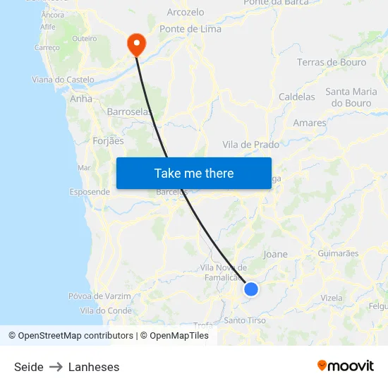 Seide to Lanheses map