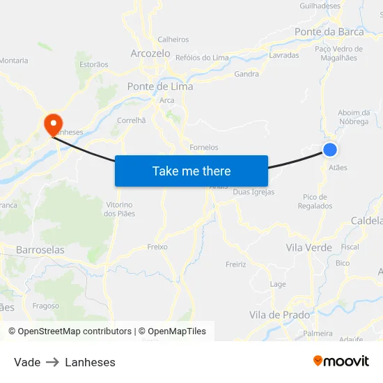 Vade to Lanheses map