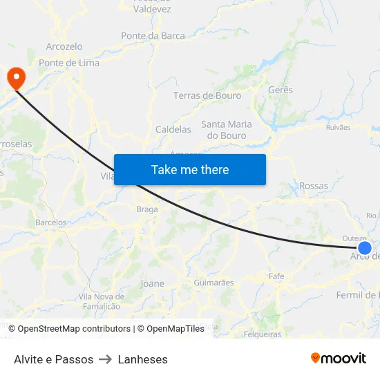 Alvite e Passos to Lanheses map