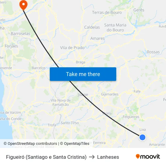 Figueiró (Santiago e Santa Cristina) to Lanheses map
