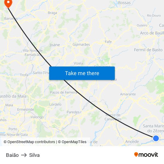 Baião to Silva map