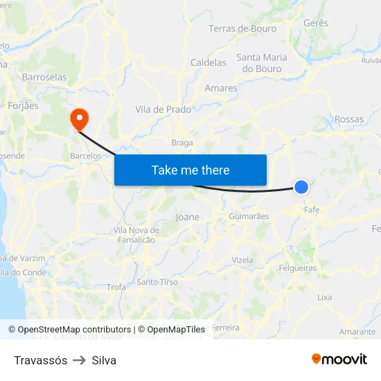 Travassós to Silva map