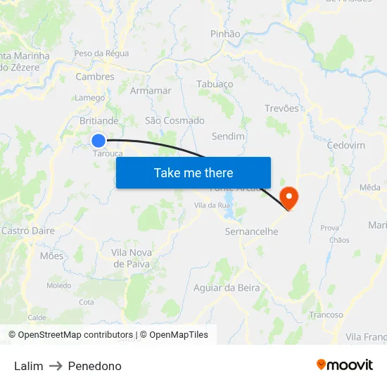 Lalim to Penedono map