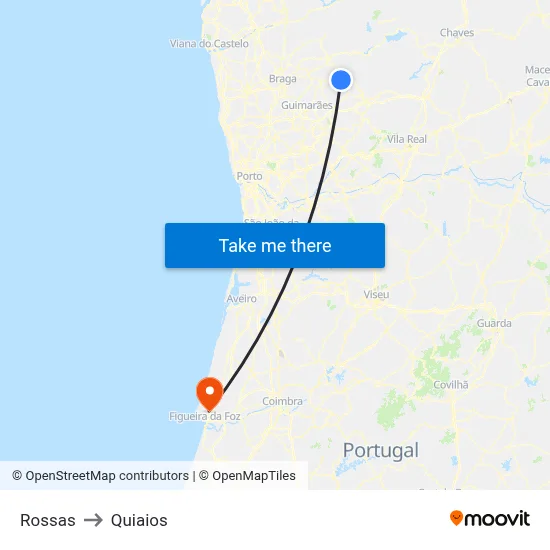 Rossas to Quiaios map