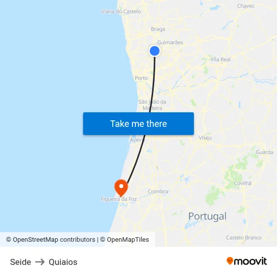Seide to Quiaios map