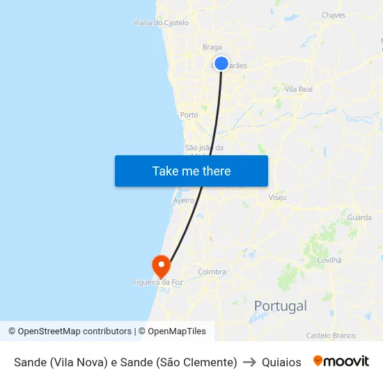 Sande (Vila Nova) e Sande (São Clemente) to Quiaios map