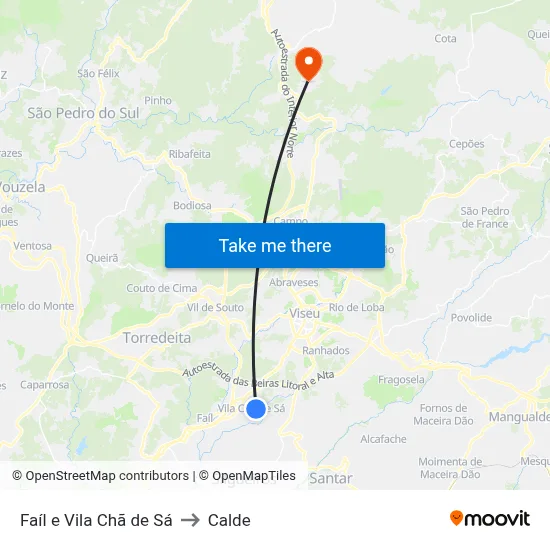 Faíl e Vila Chã de Sá to Calde map