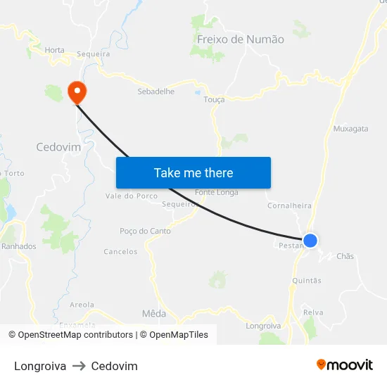 Longroiva to Cedovim map