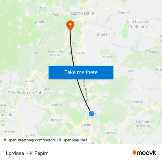 Lordosa to Pepim map
