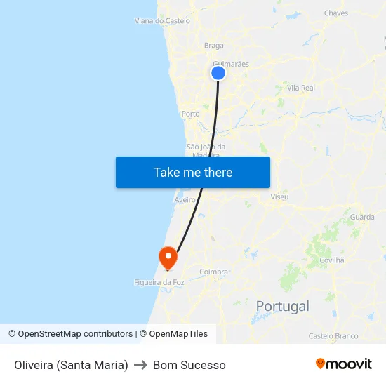 Oliveira (Santa Maria) to Bom Sucesso map