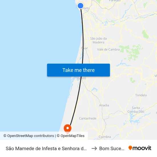 São Mamede de Infesta e Senhora da Hora to Bom Sucesso map