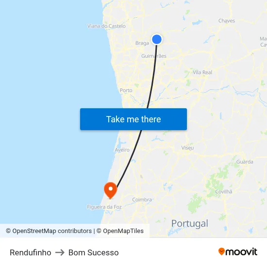 Rendufinho to Bom Sucesso map