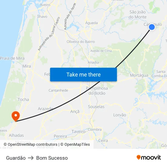 Guardão to Bom Sucesso map