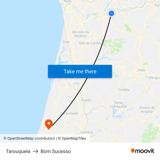 Tarouquela to Bom Sucesso map