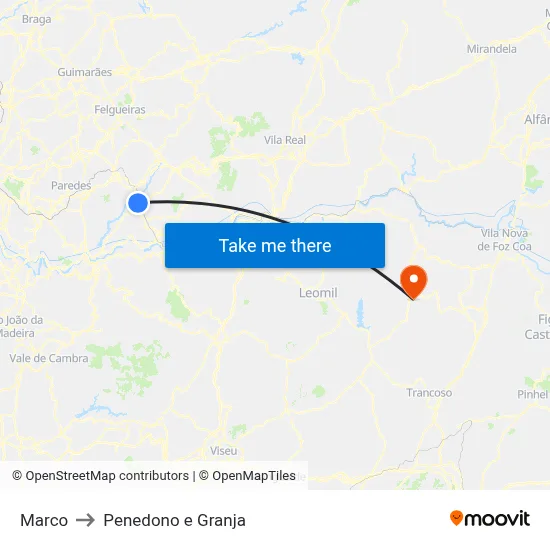 Marco to Penedono e Granja map