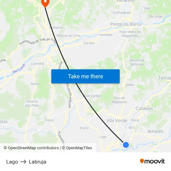 Lago to Labruja map