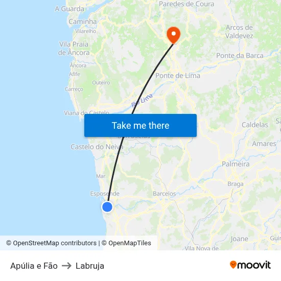 Apúlia e Fão to Labruja map