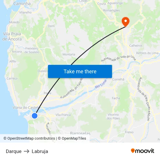 Darque to Labruja map