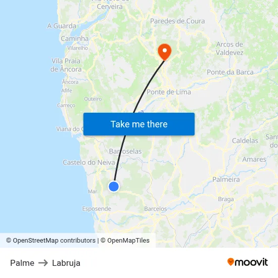Palme to Labruja map