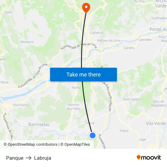 Panque to Labruja map