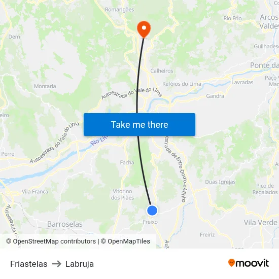 Friastelas to Labruja map