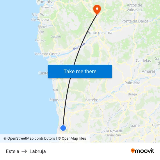 Estela to Labruja map