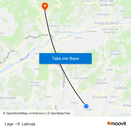 Lage to Labruja map