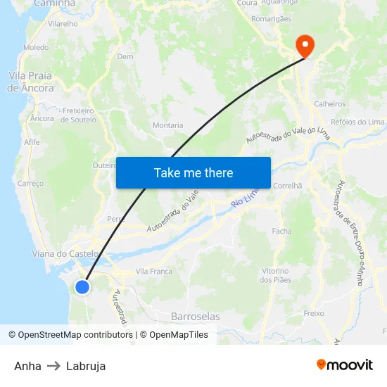 Anha to Labruja map
