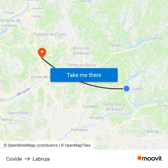 Covide to Labruja map