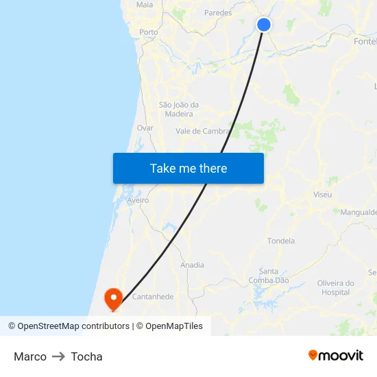 Marco to Tocha map